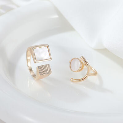 quality Wholesale Engagement Wedding Korean Style Simple Finger Adjustable Shell Open Women Rings for Ladies Jewelry factory