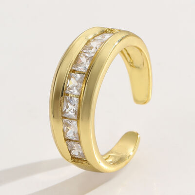 quality Clear Emerald CZ 14K Gold Plated Adjustable Dubai Gold Star Finger Rings Jewelry Designs for Women Gift factory