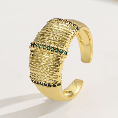 quality Clear Emerald CZ 14K Gold Plated Adjustable Dubai Gold Star Finger Rings Jewelry Designs for Women Gift factory