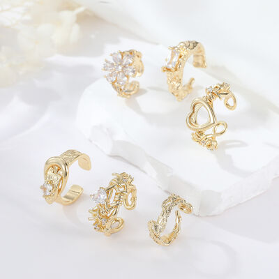 quality Trending Engagement Ladies Flower Heart Shape Unique Adjustable Stacking Finger Rings for Women factory