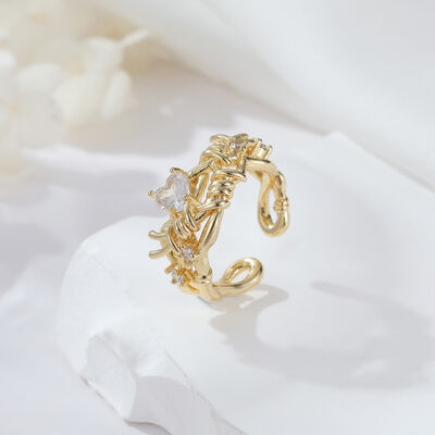 quality Trending Engagement Ladies Flower Heart Shape Unique Adjustable Stacking Finger Rings for Women factory