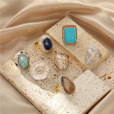 quality Hot Sale New 14K Gold Plated Baroque Natural Pearl Ring Finger Ring Jewelry for Women factory