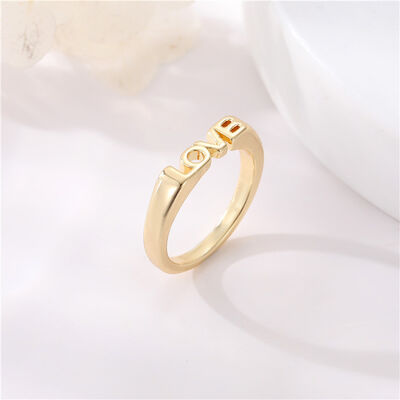 quality Hot Sale New Simple Style 14K Gold Plated Round Love Adjustable Finger Ring Jewelry for Women factory