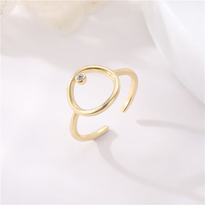 quality Hot Sale New Simple Style 14K Gold Plated Round Love Adjustable Finger Ring Jewelry for Women factory