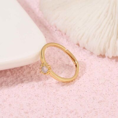 quality Factory Wholesale Fashion Simple 14K Gold Plated Finger Rings Jewelry Women Adjustable CZ Rings factory