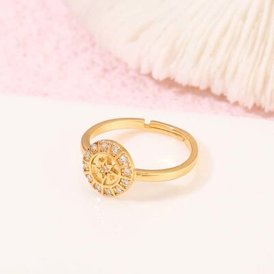 quality Factory Wholesale Fashion Simple 14K Gold Plated Finger Rings Jewelry Women Adjustable CZ Rings factory
