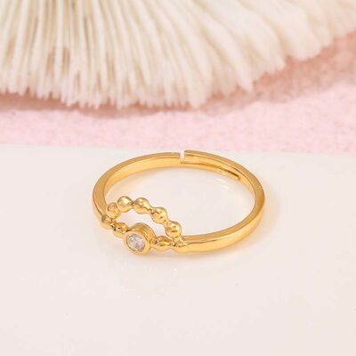 quality Factory Wholesale Fashion Simple 14K Gold Plated Finger Rings Jewelry Women Adjustable CZ Rings factory