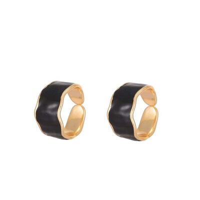 quality Wholesale  Trendy 14K Gold Plated Adjustable Rings Enamel Chunky Rings Jewelry Women factory