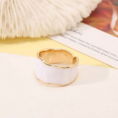 quality Wholesale  Trendy 14K Gold Plated Adjustable Rings Enamel Chunky Rings Jewelry Women factory