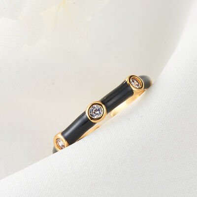 quality Simple White Black Green Dripping  Oil 14K Gold Plated Adjustable Enamel Ring Drop Oil Brass Jewelry Rings factory
