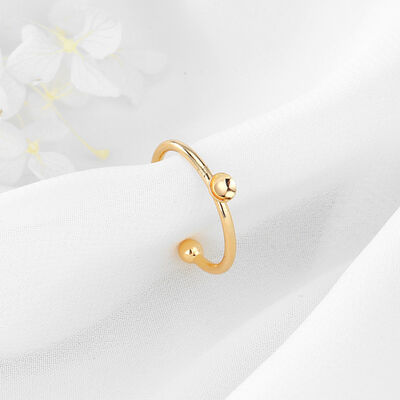 quality Fashion 14K Gold Plated Adjustable Ring With Star Shaped Zircon Double Head Snake Shaped Beads Women's Jewelry Ring factory