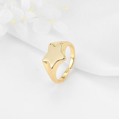 quality Fashion 14K Gold Plated Adjustable Ring With Star Shaped Zircon Double Head Snake Shaped Beads Women's Jewelry Ring factory