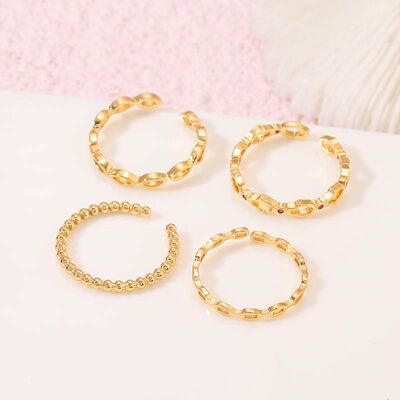 quality Latest Dainty Adjustable 14K Gold Plated Ring Bulk Jewelry Design for Women factory