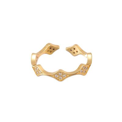 quality 14K Gold Plated Cubic Zirconia Fashion Evil Eye Ring Adjustable  for Women Jewelry factory