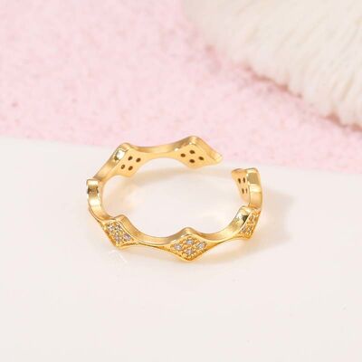 quality 14K Gold Plated Cubic Zirconia Fashion Evil Eye Ring Adjustable  for Women Jewelry factory