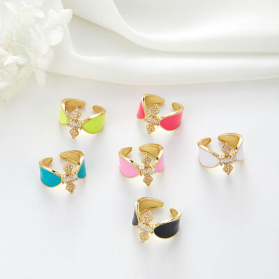 quality Fashion New Popular Colorful Adjustable Drop Oil Color Brass Y2K Enamel Finger Rings for Women Girls factory