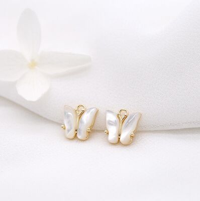 quality Trendy Design 14K Gold Plated Butterfly Shape Open Adjustable Ring Diy Jewelry Butterfly Charm Accessories factory