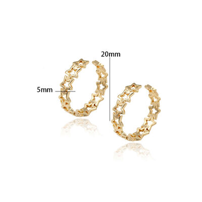 quality 14K Gold Plated Star Shape Open Adjustable Ring Fashion Connection Star Shaped Women's Ring factory