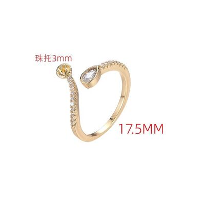 quality Wholesale 14K Gold Plated Inlaid Red White Zircon Can Match Pearls Open Adjustable Ring for Women factory