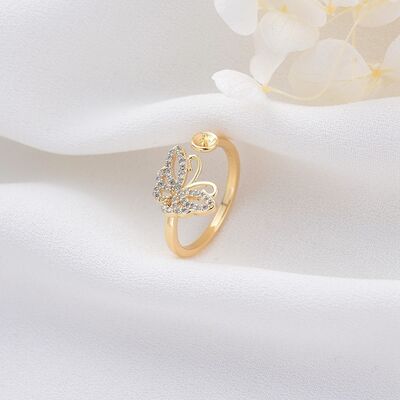 quality Factory Wholesale 14K Gold Plated Can Match Pearls Butterfly Flower Shape Ring factory