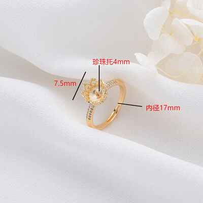 quality Factory Wholesale 14K Gold Plated Can Match Pearls Butterfly Flower Shape Ring factory