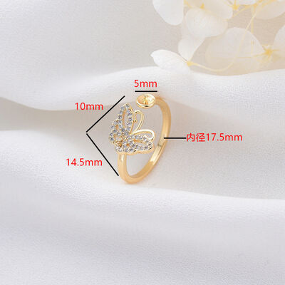quality Factory Wholesale 14K Gold Plated Can Match Pearls Butterfly Flower Shape Ring factory