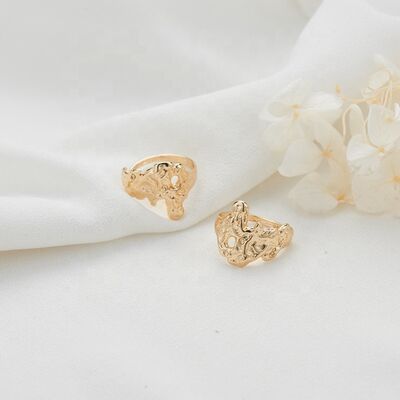 quality Brass Simple Design 14K Gold Plated Multi Shape Adjustable Ring factory