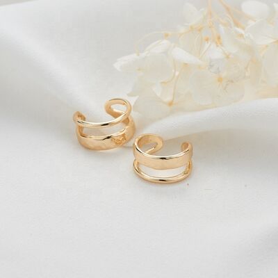quality Wholesale Irregular Simple Various Design Ring Brass 14K Gold Plated Fashion Versatile Open Adjustable Rings factory