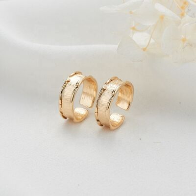 quality Wholesale Irregular Simple Various Design Ring Brass 14K Gold Plated Fashion Versatile Open Adjustable Rings factory