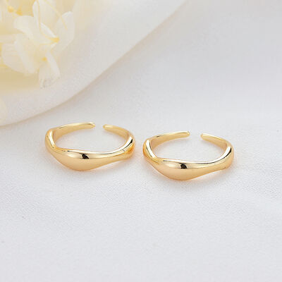 quality Fashion Simple Design 14K Gold Plated Inlaid Zircon Multi Shape Closed Ring Adjustable Jewelry Ring factory