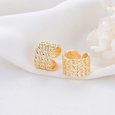 quality Premium Brass 14K Gold Plated Adjustable Jewelry Ring Perfect As a Birthday Party Gift factory