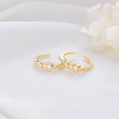 quality Simple Design 14K Gold Plated Smile Face Heart Shape Open Adjustable Ring factory