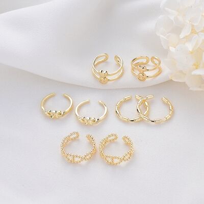 quality Simple Design 14K Gold Plated Smile Face Heart Shape Open Adjustable Ring factory