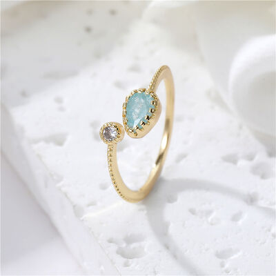 quality Jiexing Trendy Finger Rings 14K Gold Plated Adjustable Fashion OL Color Zirconia Minimalist Love Belt Opening Ring factory