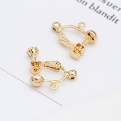 quality 14k Gold Plated High Quality Adjustable Spiral U-shaped Earrings Clip With No Ear Hole Jewelry Accessories  Earrings factory