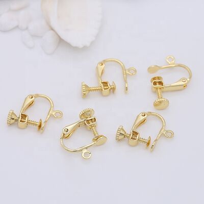 quality Wholesale High Quality Earring Accessories 14K Gold Plated Adjustable Screw Earring Clip Jewelry Diy factory