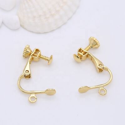 quality Wholesale High Quality Earring Accessories 14K Gold Plated Adjustable Screw Earring Clip Jewelry Diy factory