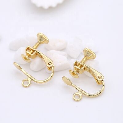 quality Wholesale High Quality Earring Accessories 14K Gold Plated Adjustable Screw Earring Clip Jewelry Diy factory