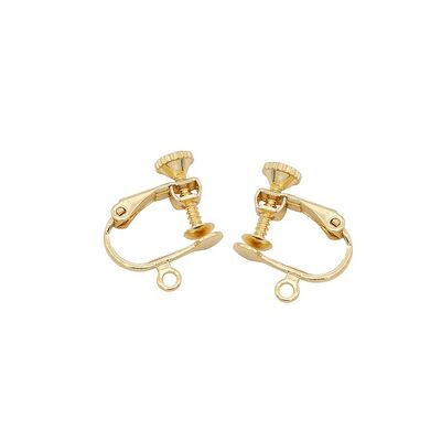 quality Wholesale High Quality Earring Accessories 14K Gold Plated Adjustable Screw Earring Clip Jewelry Diy factory