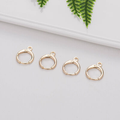quality Hot Selling Fashion Brass 14K Gold Plated Hoop Earrings DIY Jewelry Earring Making Accessories factory