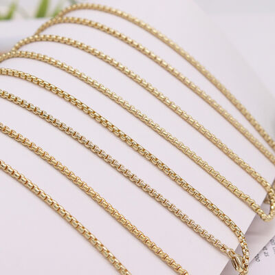 quality DIY Fashion Wholesale Brass Necklace Simple Box Chain Hip Hop Personality Snake Bone Jewelry Accessories Chains factory