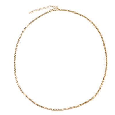 quality DIY Fashion Wholesale Brass Necklace Simple Box Chain Hip Hop Personality Snake Bone Jewelry Accessories Chains factory