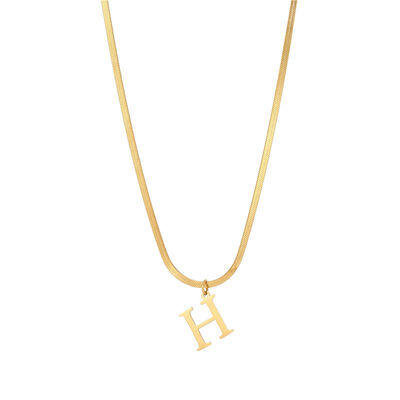 quality Factory Snake Bone Stainless Steel Chain Letter H Pendant Bow Necklace PVD Gold Plated Jewelry Necklace Tassel Design for Women factory