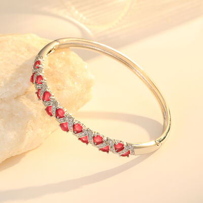 quality Jewelry Round Brass CZ 18K Gold Plated Palladium Zircon Retro Opened Bracelet factory