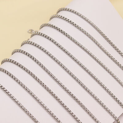 quality Fashion Versatile Stainless Steel Bracelet Pearl Chain Simple Box Chain Hip Hop Personality Snake Bone Jewelry Chains factory