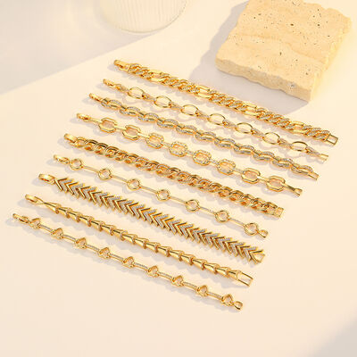 Quality Personalized Trendy Jewelry 18K Gold Plated Brass Zircon Palladium Gold Geometric Ladies Toggle Clasp Link Chain Bracelet factory