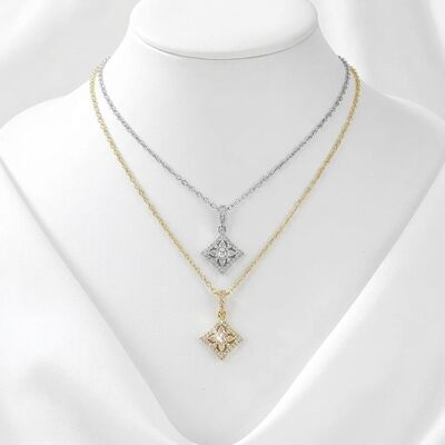 Quality Gioielli Di Moda Popolare Placcato Oro 14k Collana Di Zircon Da Sposa in Rame Placcato Oro Collana All'ingrosso factory