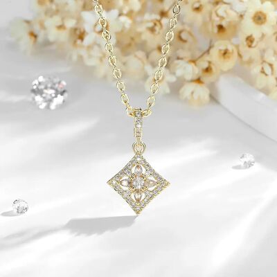 Quality Gioielli Di Moda Popolare Placcato Oro 14k Collana Di Zircon Da Sposa in Rame Placcato Oro Collana All'ingrosso factory