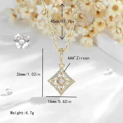Quality Gioielli Di Moda Popolare Placcato Oro 14k Collana Di Zircon Da Sposa in Rame Placcato Oro Collana All'ingrosso factory