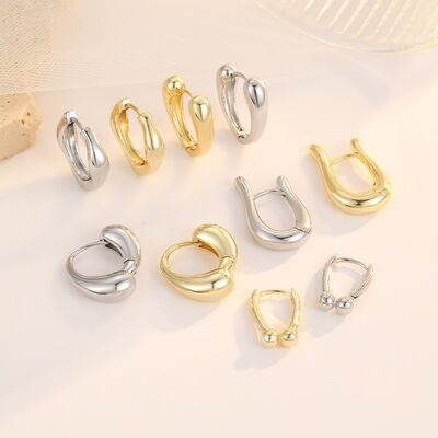 Quality Wholesale Fashion Geometric Water Drop Earrings for Women 14KGold Silver Plated Hoop Earrings Daily Jewelry Huggie Earrings factory